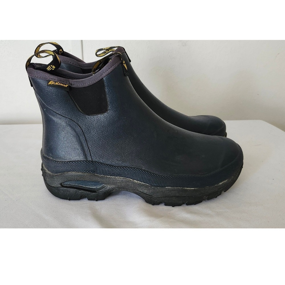 LaCrosse Hampton Women Navy Blue Waterproof Rubber Neoprene Ankle Boots 200057